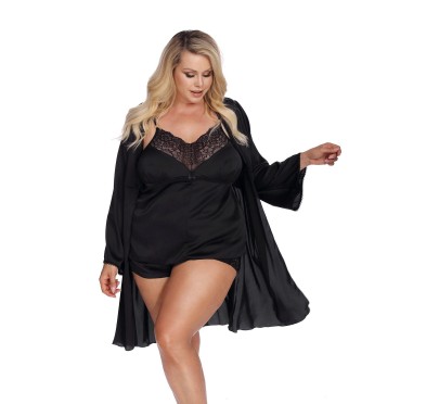 LAURA black robe XXL+ (czarny szlafrok)